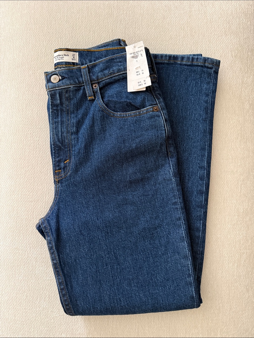 Abercrombie & Fitch The 90’s Straight Ultra High Rise Dark Blue Jeans